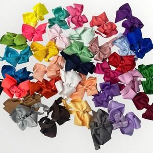Baby Girl Bow Headbands Excellent Condition Pink Purple Brown Tan Orange & More